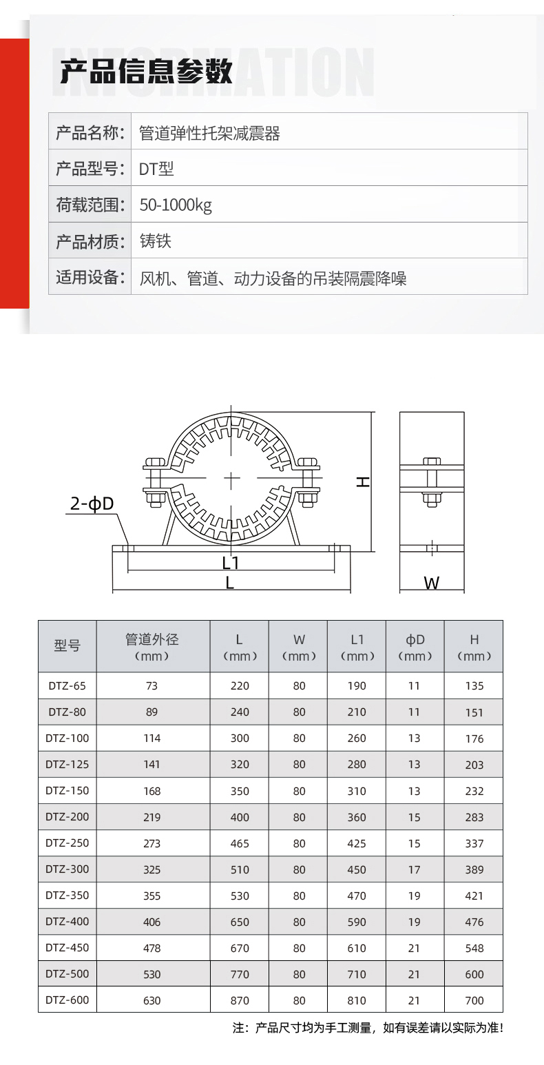 DT型弹性托架减震器-管道弧形减震托架-空调管道托架减振器3